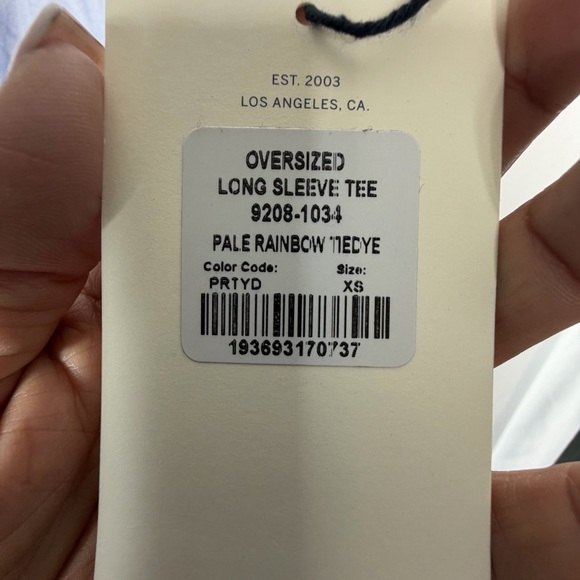 Citizens Of Humanity Light Tie-Dye Long Sleeve Oversized T-Shirt, NWT Size Small - Picture 8 of 14